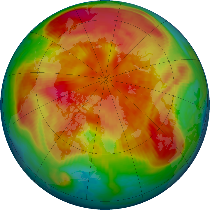 Arctic ozone map for 04 March 1999